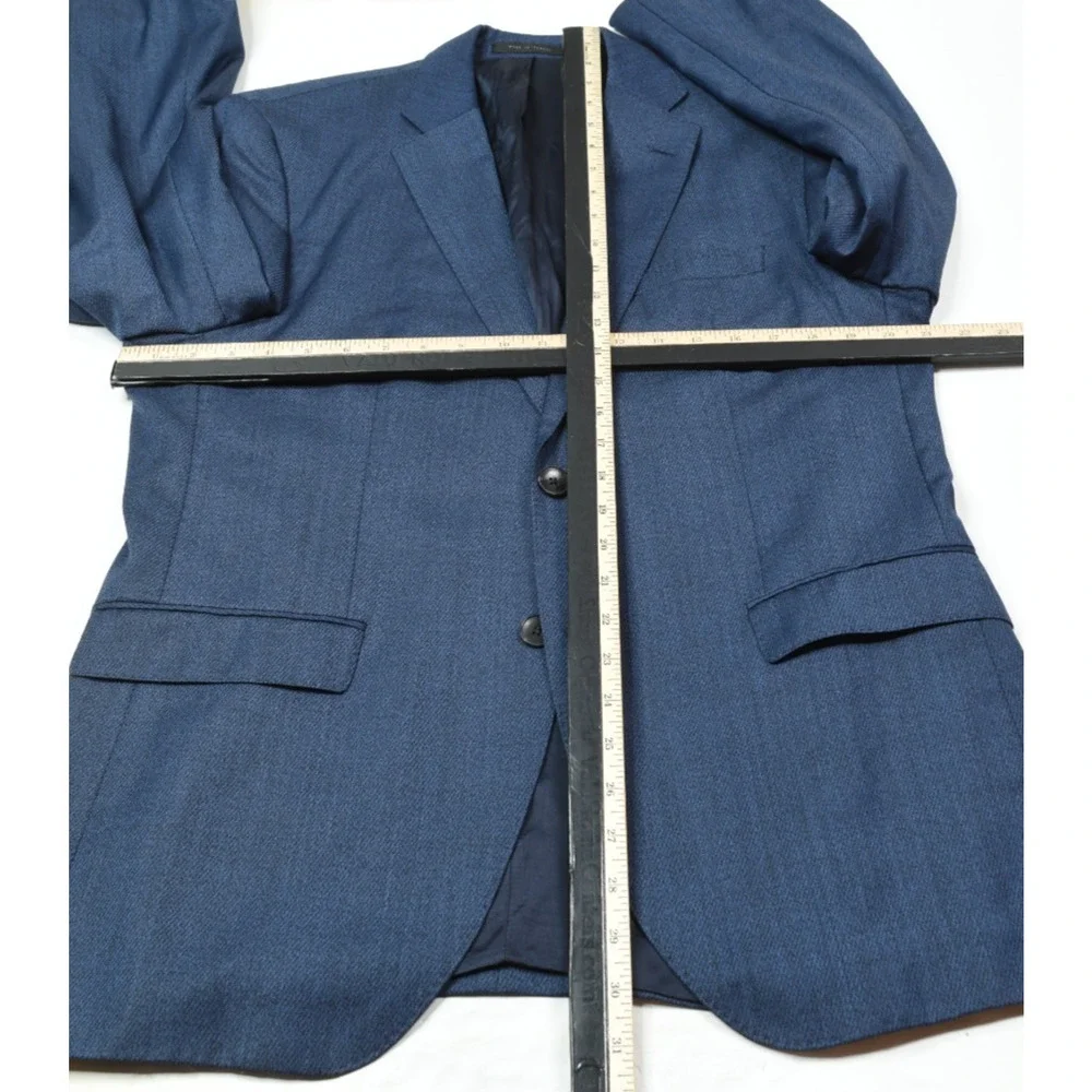 Hugo Boss Blazer Mens 42R Blue Wool Super 130s Guabello Two-Button Slim Fit